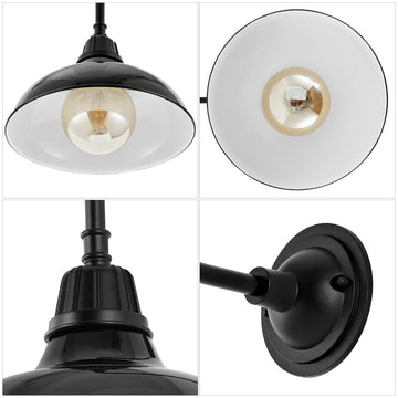 Aurora 12.25" Farmhouse Industrial Indoor/Outdoor Iron LED Gooseneck Arm Outdoor Sconce - JONATHAN Y